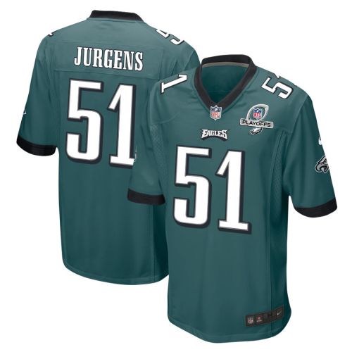 Cam Jurgens 51 Philadelphia Eagles 2023 Playoffs Patch Game Men Jersey - Midnight Green