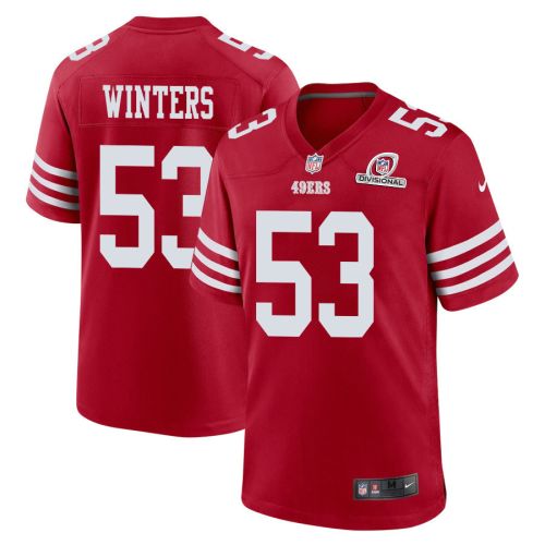 Dee Winters 53 San Francisco 49ers 2024 Divisional Patch Game Men Jersey - Scarlet