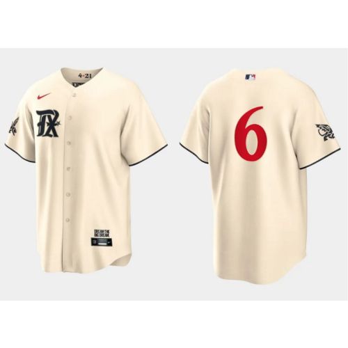 Josh Jung 6 Texas Rangers 2023 City Connect Cool Base Game Jersey - Cream