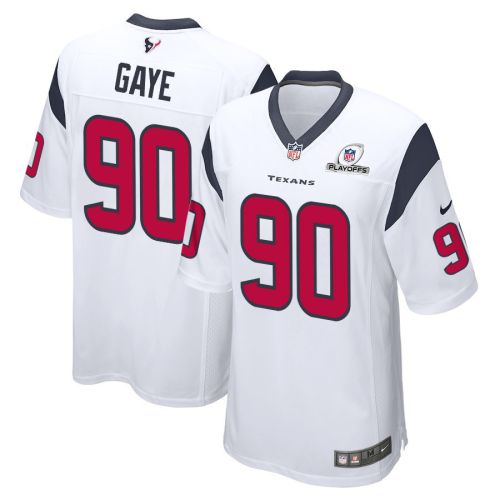 Ali Gaye 90 Houston Texans 2023 Playoffs Patch Game Men Jersey - White