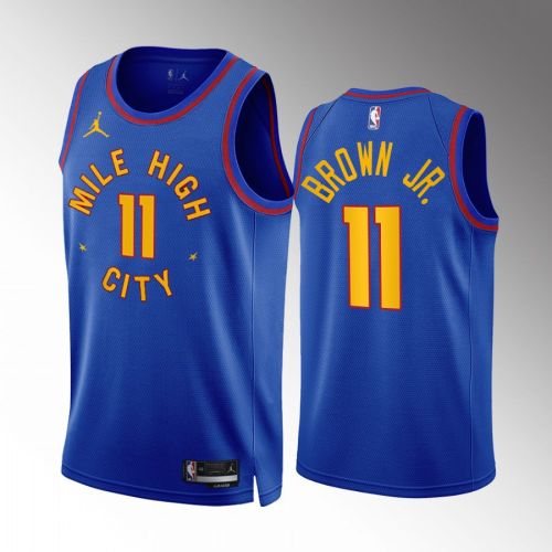 Denver Nuggets Bruce Brown Jr. 11 2022-23 Statement Edition Blue Jersey Mile High City