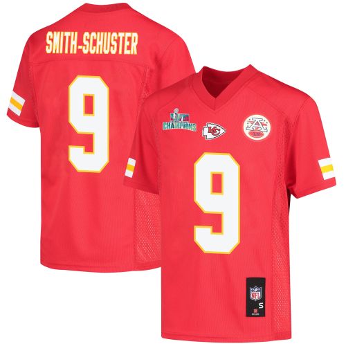 JuJu Smith-Schuster 9 Kansas City Chiefs Super Bowl LVII Champions Youth Game Jersey - Red