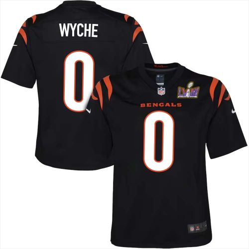 Sam Wyche 0 Cincinnati Bengals Super Bowl LVIII YOUTH Home Limited Jersey - Black