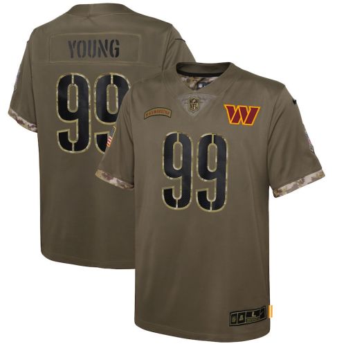 Chase Young 99 Washington Commanders Youth 2022 Salute To Service Player Limited Jersey - Olive