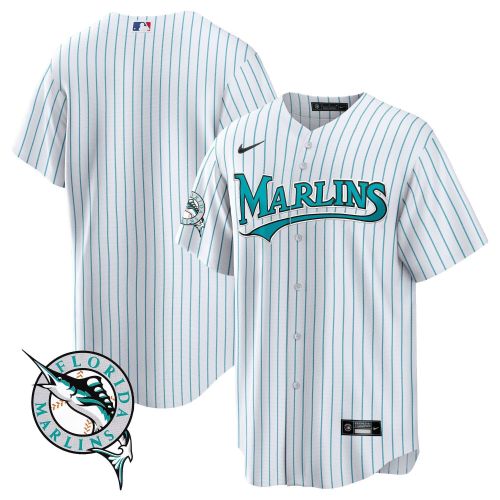 Miami Marlins Throwback Cool Base Men Jersey - White