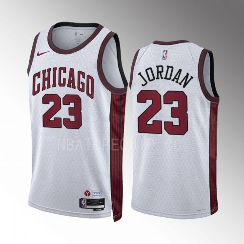 Michael Jordan 23 Chicago Bulls 2022-23 City Edition White Jersey Swingman