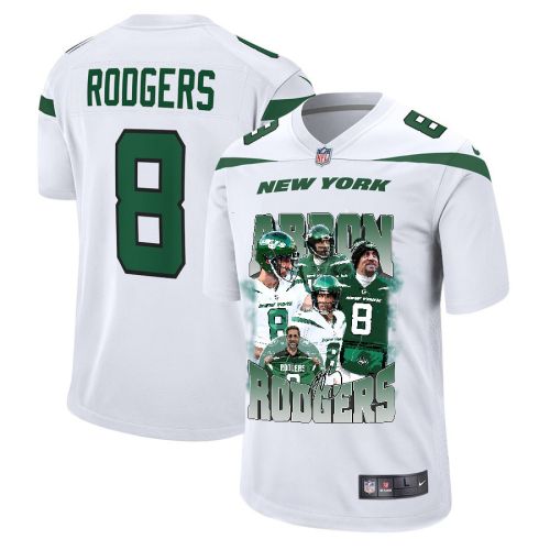 Aaron Rodgers 8 New York Jets Legacy Game Jersey - Men, White