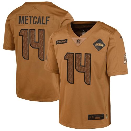 DK Metcalf 14 Seattle Seahawks 2023 Salute To Service Limited YOUTH Jersey - Brown