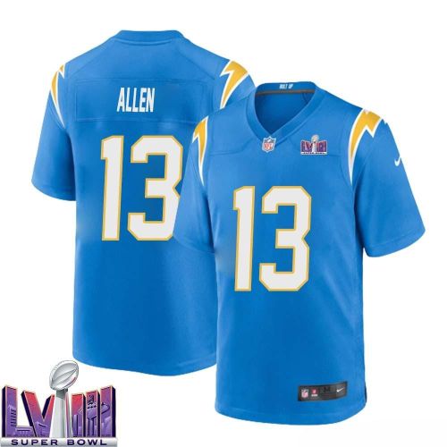 Keenan Allen 13 Los Angeles Chargers Super Bowl LVIII Men Home Game Jersey - Powder Blue