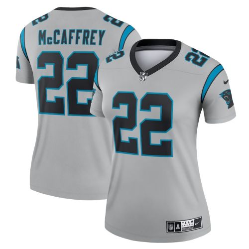 Christian McCaffrey 22 Carolina Panthers Women's Inverted Legend Jersey - Silver