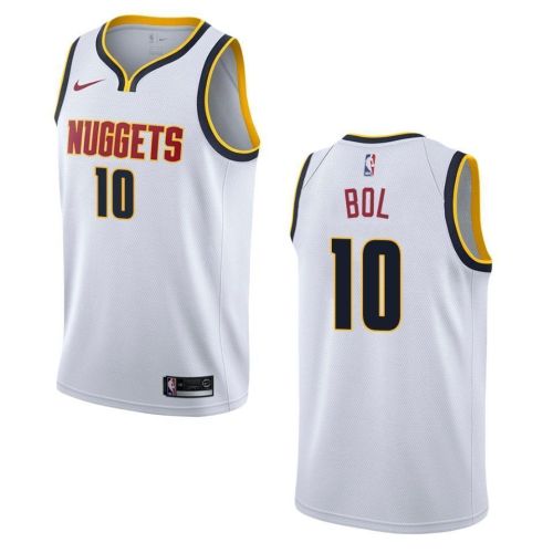 Men's Denver Nuggets 10 Bol Bol Association Swingman Jersey - White