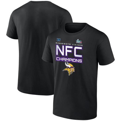 Minnesota Vikings NFC Champions Iconic Slant Black T-Shirt