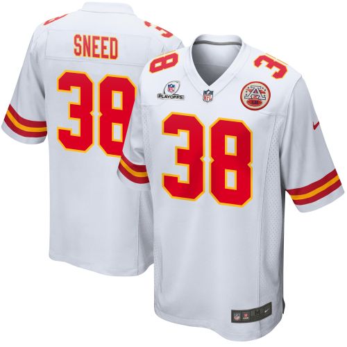 L'Jarius Sneed 38 Kansas City Chiefs 2023 Playoffs Patch Game Men Jersey - White