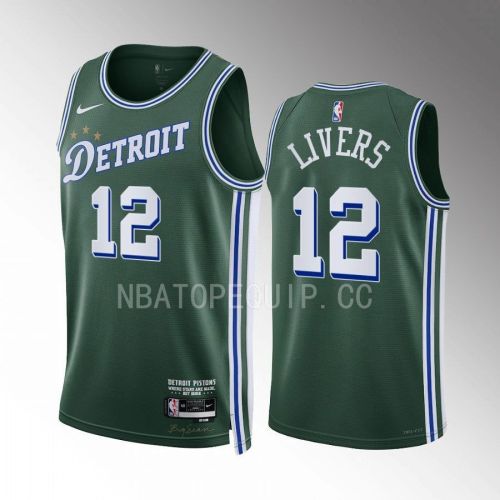 Isaiah Livers 12 2022-23 Detroit Pistons Green City Edition Jersey Swingman