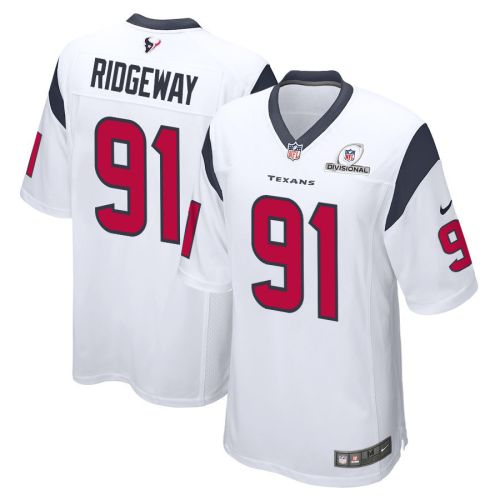 Hassan Ridgeway 91 Houston Texans 2024 Divisional Patch Game Men Jersey - White