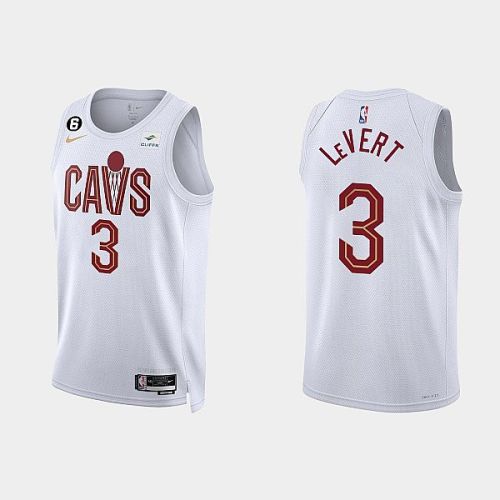 Gold is Back Cleveland Cavaliers 3 Caris LeVert 2022-23 Association Edition White Men Jersey