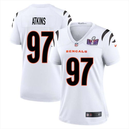 Geno Atkins 97 Cincinnati Bengals Super Bowl LVIII Women Away Limited Jersey - White