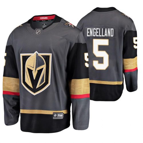 Men Vegas Golden Knights Deryk Engelland 5 Gray Home Breakaway Player Jersey Jersey