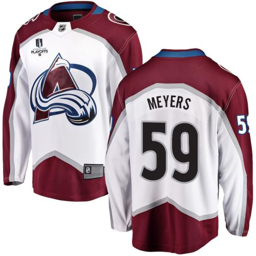 Ben Meyers 59 Colorado Avalanche Stanley Cup 2023 Playoffs Patch Away Breakaway Men Jersey - White