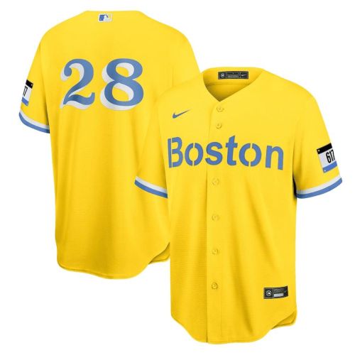 J.D. Martinez 28 Boston Red Sox City Connect Jersey - Gold/Light Blue