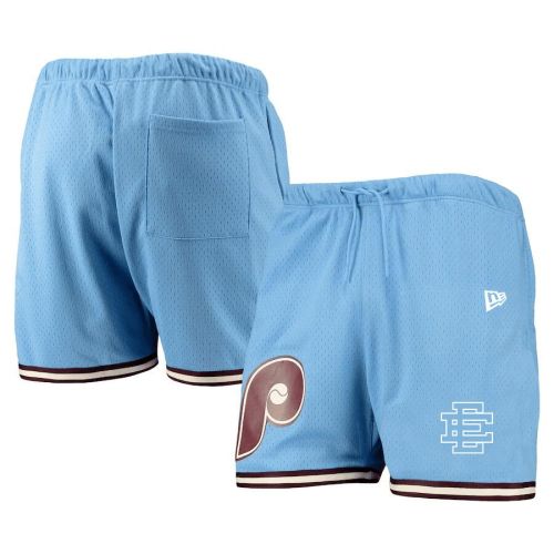 Philadelphia Phillies Team Standard Logo Mesh Shorts - Light Blue