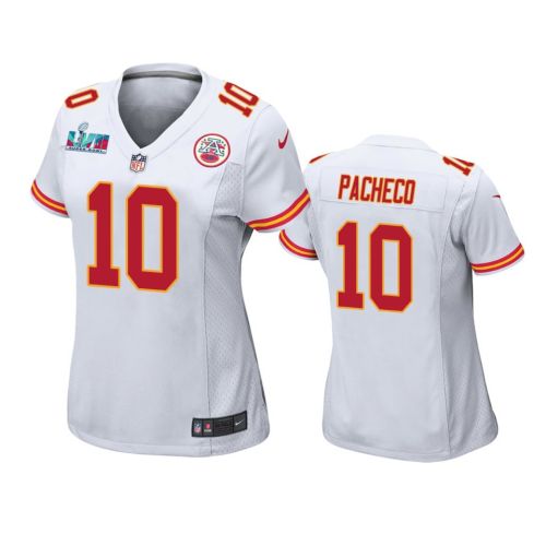 Isaih Pacheco 10 Kansas City Chiefs Super Bowl LVII Game Jersey - Women White