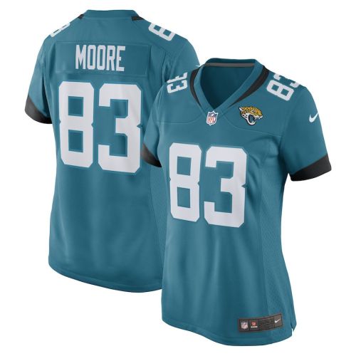 Jaylon Moore 83 Jacksonville Jaguars Women's Game Jersey - Teal