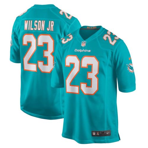 Jeff Wilson Jr. 23 Miami Dolphins Game Player Jersey - Aqua