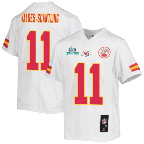 Marquez Valdes-Scantling 11 Kansas City Chiefs Super Bowl LVII Champions Youth Game Jersey - White