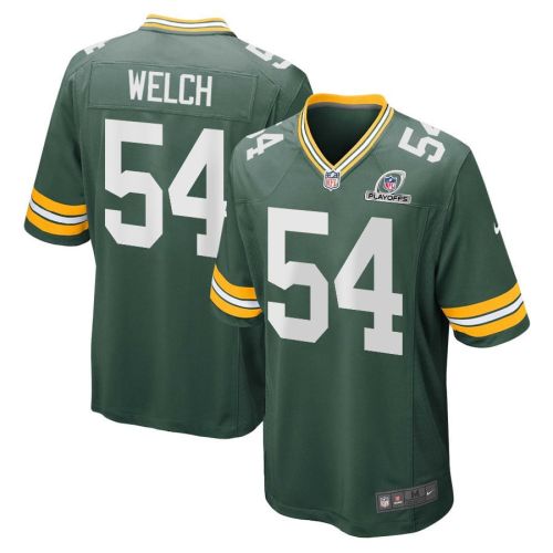 Kristian Welch 54 Green Bay Packers 2023 Playoffs Patch Game Men Jersey - Green