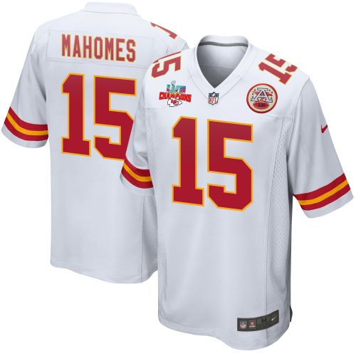 Patrick Mahomes 15 Kansas City Chiefs Super Bowl LVII Champions 3 Stars Men Game Jersey - White