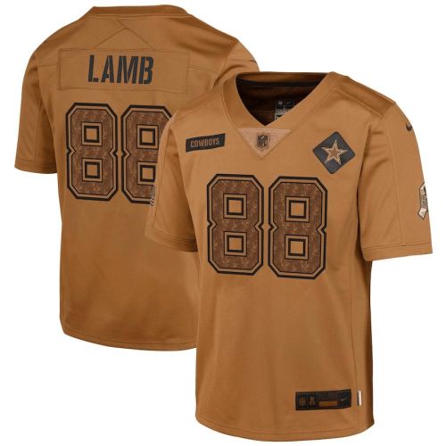 CeeDee Lamb 88 Dallas Cowboys 2023 Salute To Service Limited YOUTH Jersey - Brown