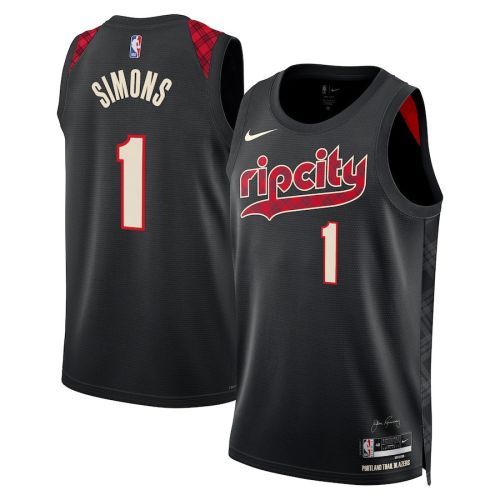 Anfernee Simons 1 Portland Trail Blazers 2023/24 City Edition Swingman Jersey - Black