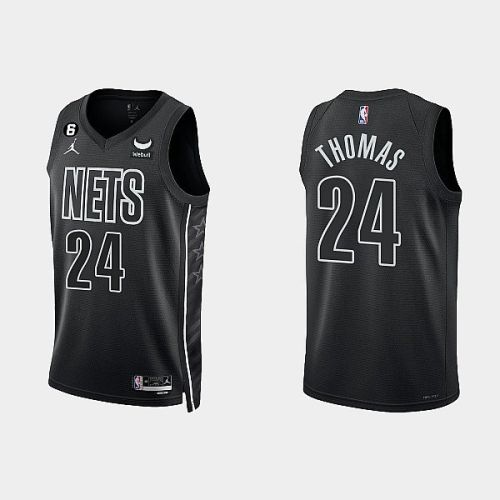 Brooklyn Nets 24 Cameron Thomas 2022-23 Statement Edition Black Men Jersey