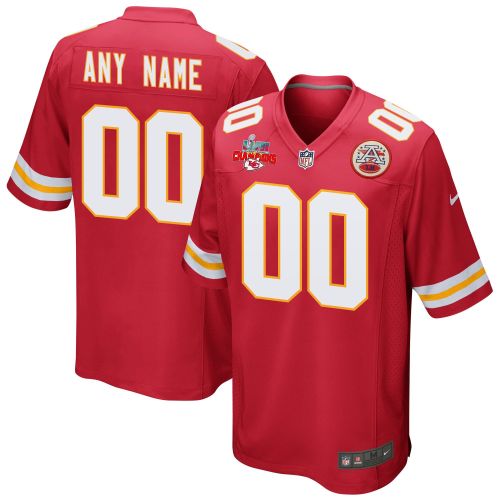 Custom Kansas City Chiefs Super Bowl LVII Champions 3 Stars Men Game Jersey - Red