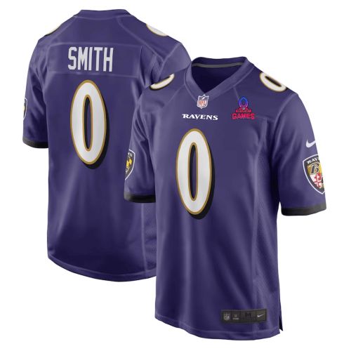 Roquan Smith 0 Baltimore Ravens 2024 Pro Bowl Patch Game Men Jersey - Purple