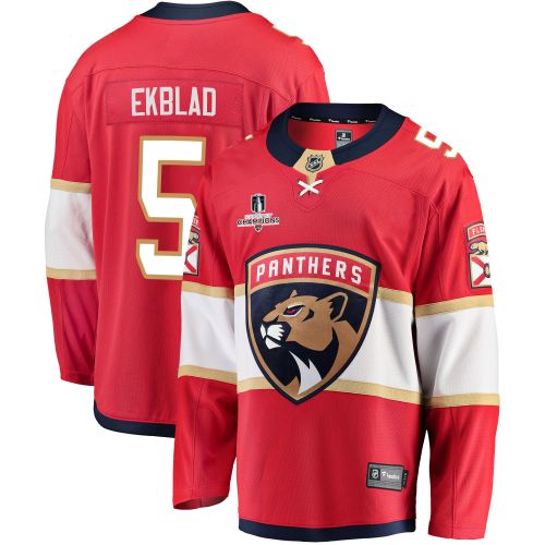 Florida Panthers Aaron Ekblad 5 Home 2023 Stanley Cup Champions Breakaway Men Jersey - Red