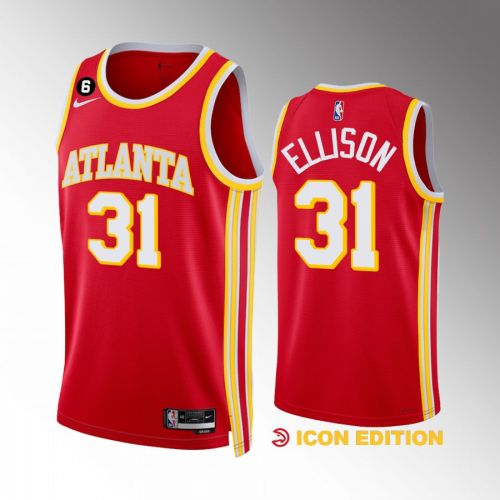 Malik Ellison 31 Atlanta Hawks Icon Edition Red Jersey 2022-23 Swingman