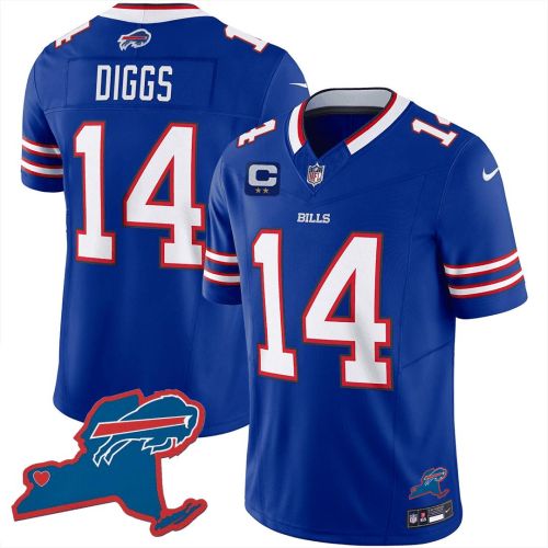 Stefon Diggs 14 Buffalo Bills New York Patch Game Men Jersey - Royal