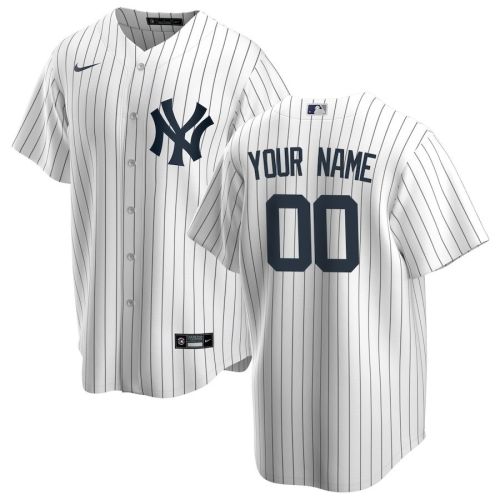 New York Yankees Home Custom Men Jersey - White