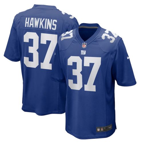 Tre Hawkins 37 New York Giants Men Team Game Jersey - Royal