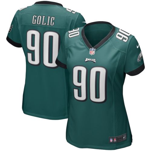 Mike Golic 90 Philadelphia Eagles Women Game Retired Jersey - Midnight Green