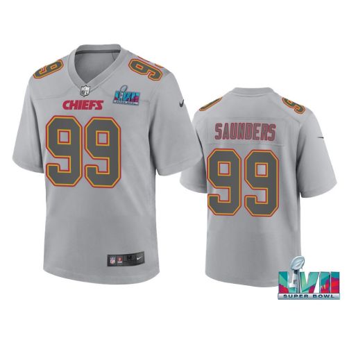 Khalen Saunders 99 Kansas City Chiefs Super Bowl LVII Youth Atmosphere Game Jersey - Gray