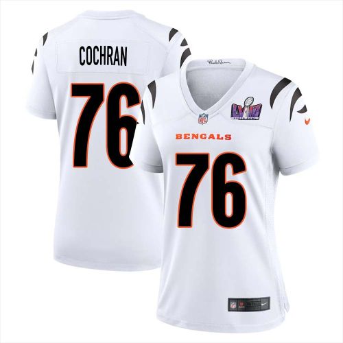 Devin Cochran 76 Cincinnati Bengals Super Bowl LVIII Women Away Limited Jersey - White