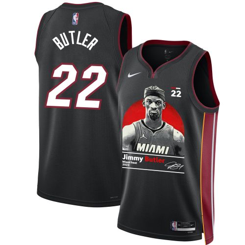 Jimmy Butler 22 Miami Heat Heart And Soul 2023 NBA Champions Swingman Jersey - Black