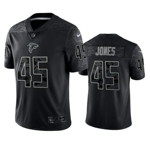 Deion Jones 45 Atlanta Falcons Black Reflective Limited Jersey - Men