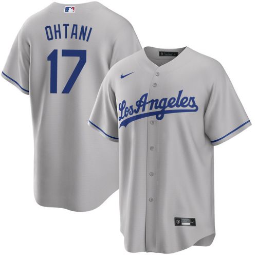 Shohei Ohtani 17 Los Angeles Dodgers Road Jersey - Men Gray Jersey