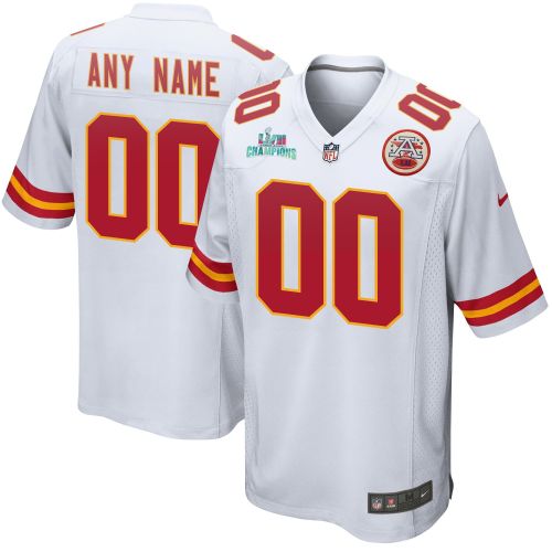 Custom Kansas City Chiefs Super Bowl LVII Champions Men Game Jersey - White