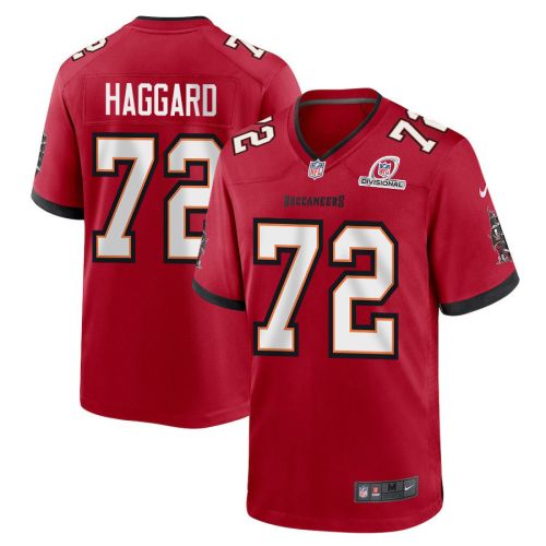 Luke Haggard 72 Tampa Bay Buccaneers 2024 Divisional Patch Game Men Jersey - Red