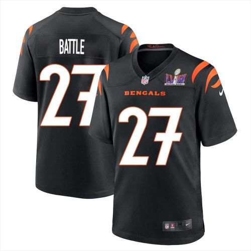 Jordan Battle 27 Cincinnati Bengals Super Bowl LVIII Men Home Limited Jersey - Black